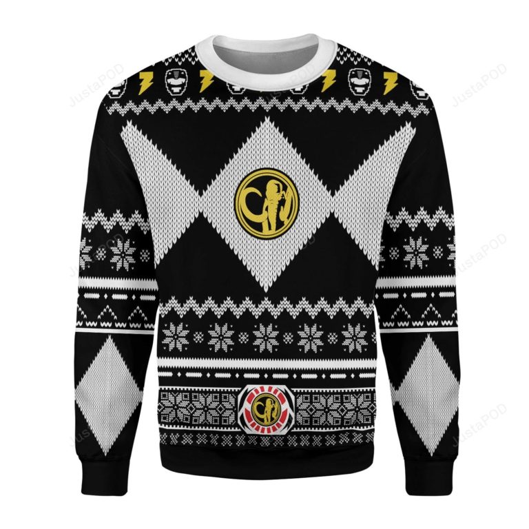 Black Power Ranger For Unisex Ugly Christmas Sweater