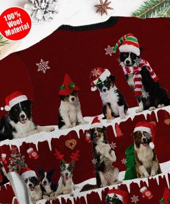 Border Collie Ugly Christmas Sweater For Border Collie Lovers On National Ugly Sweater