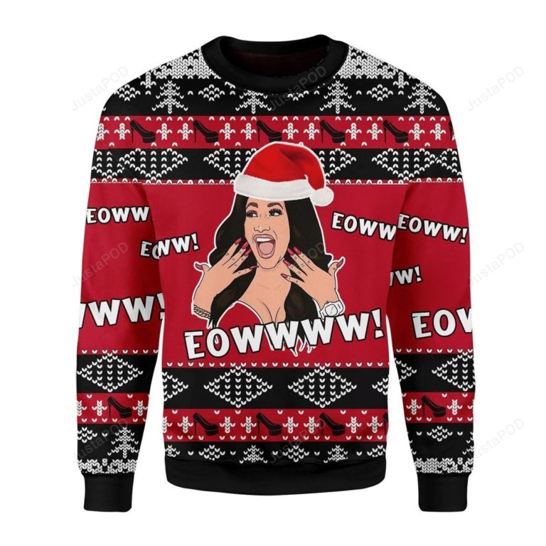 Cardi B Eoww Ugly Christmas Sweater