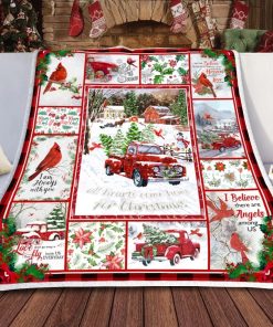 Cardinals All Hearts Come Home For Christmas Red Truck Fleece Blanket Cardinals All Hearts Come Home For Christmas Red Truck Fleece Blanket