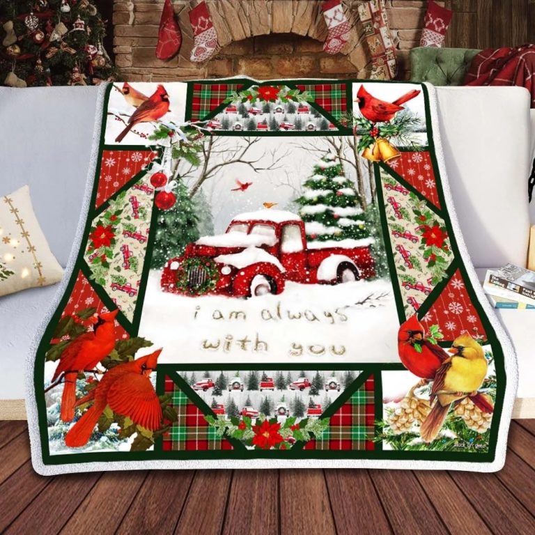 Cardinals Red Truck I Am Always With You Fleece Blanket