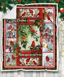 Christmas Cardinals Bird Fleece Blanket Christmas Cardinals Bird Fleece Blanket