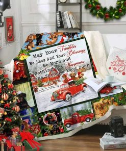 Christmas Dachshund Fleece Blanket Christmas Dachshund Fleece Blanket