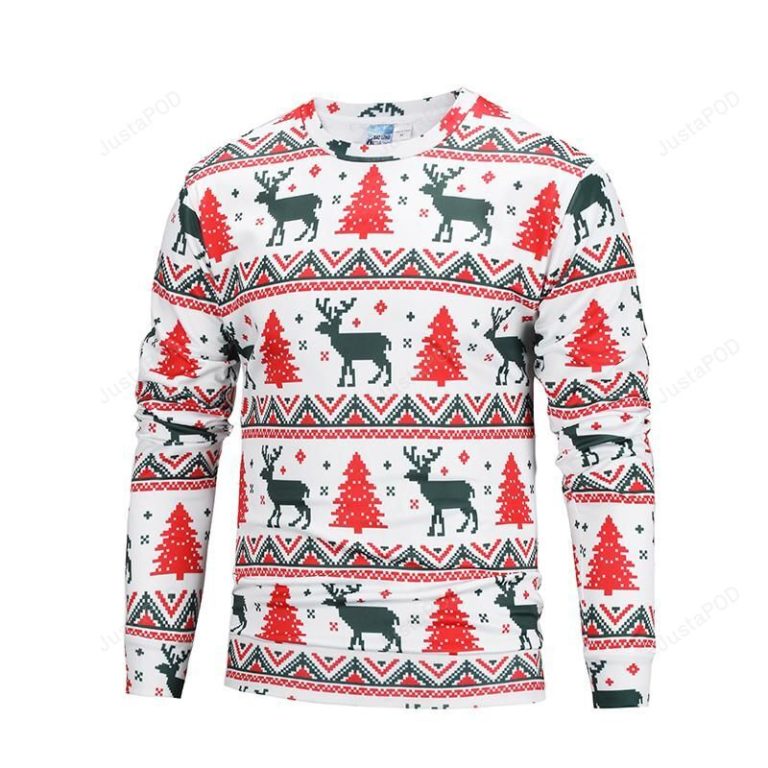 Christmas Deer And Tree Ugly Christmas Sweater