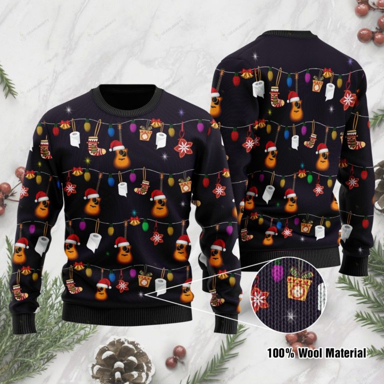 Christmas Guitar Ugly Sweater For Guitar Lovers On Christmas Days