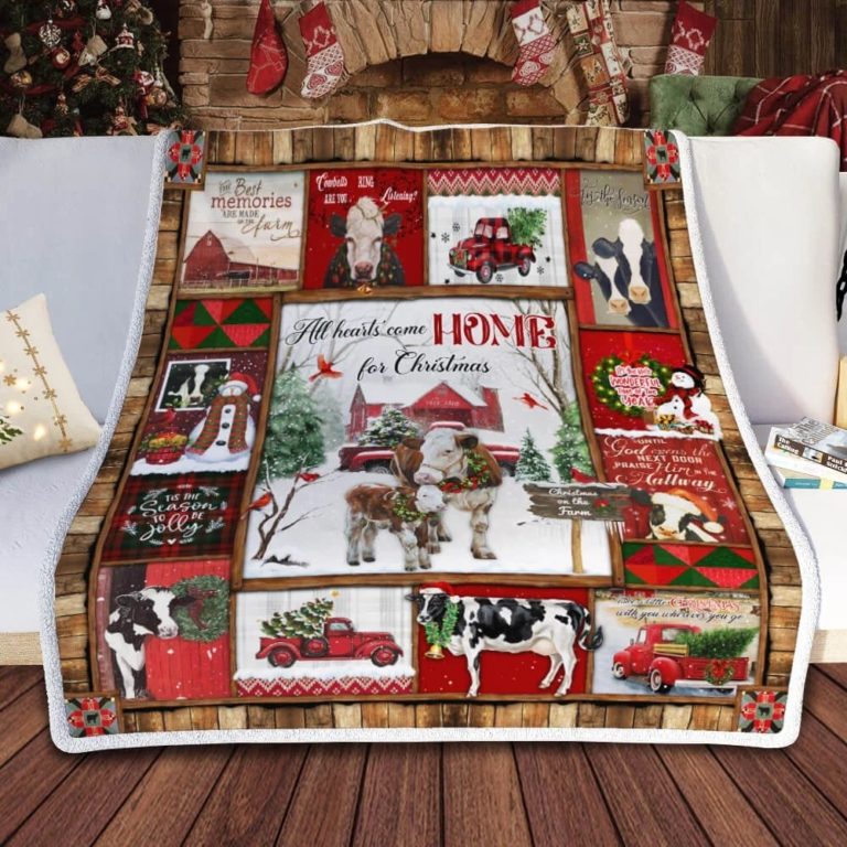 Christmas On The Farm – All Hearts Come Home For Christmas Fleece Blanket
