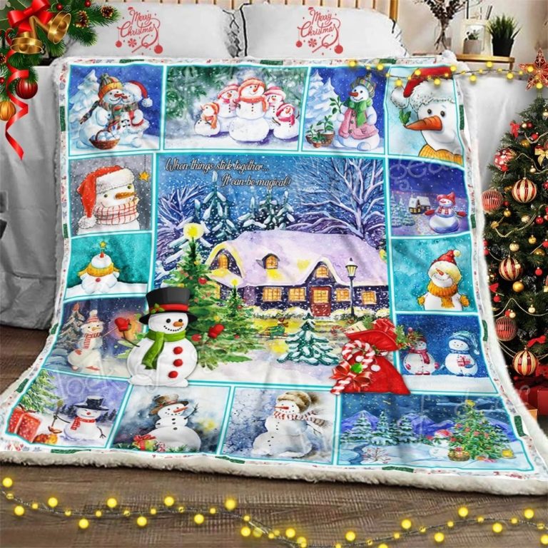 Christmas Snowman Fleece Blanket