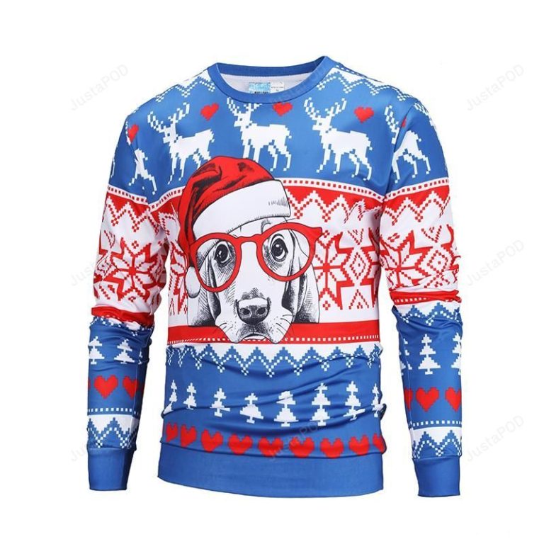 Cool Christmas Pet Dog Striped Pattern Ugly Christmas Sweater