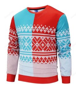 Cool Christmas Snowflake Striped Pattern Icon Ugly Christmas Sweater