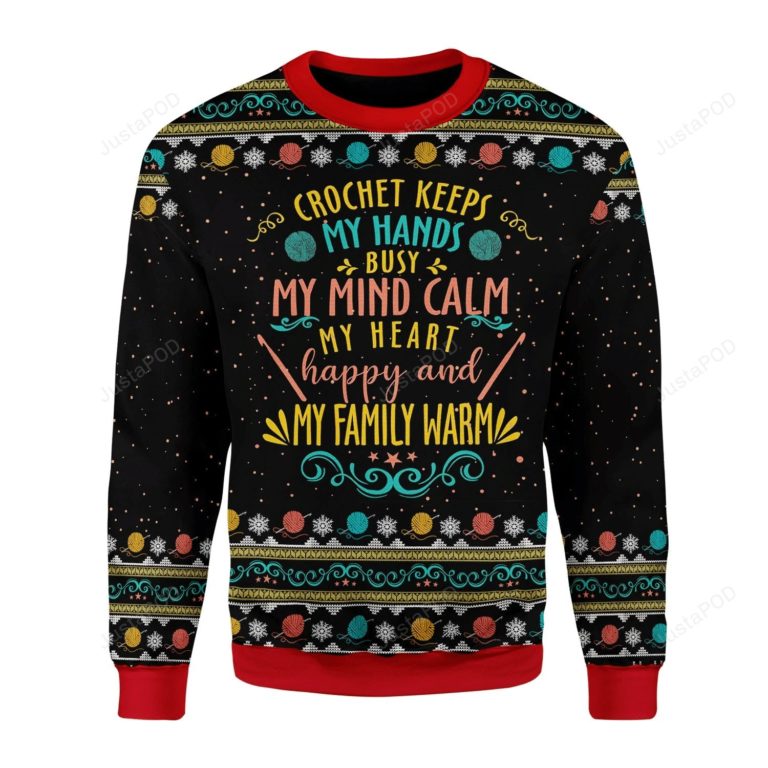Crochet Keep My Hand Busy Ugly Christmas Sweater