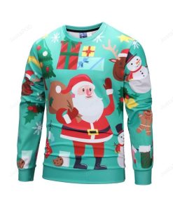 Cute Cartoon Style Santa Icon Ugly Christmas Sweater