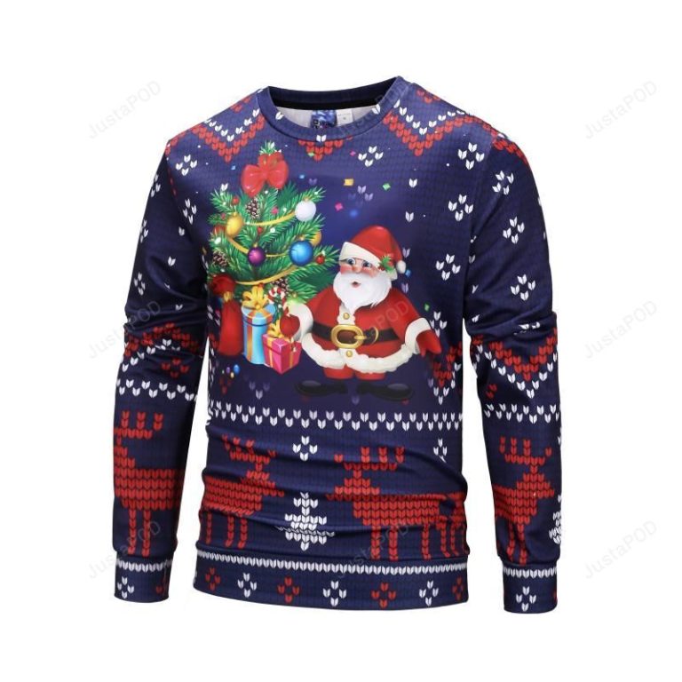Cute Cartoon Style Santa Ugly Christmas Sweater