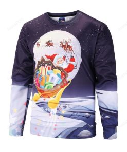Cute Santa Striped Pattern Ugly Christmas Sweater