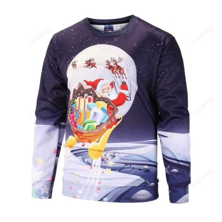 Cute Santa Striped Pattern Ugly Christmas Sweater