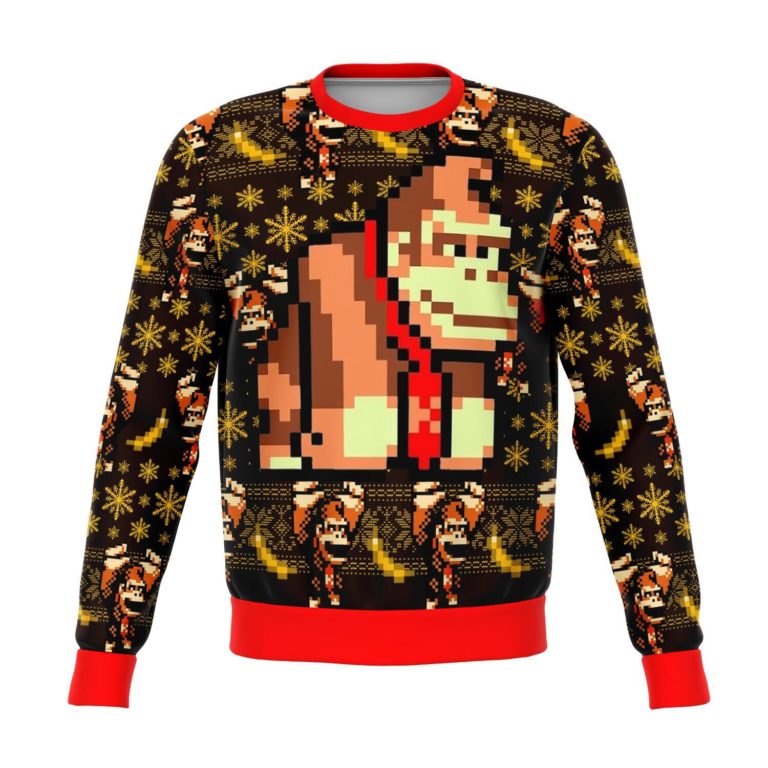 Donkey Kong Sprite Premium Ugly Christmas Sweater