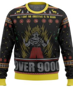 Dragonball Z Goku Over 9000 Dbz Premium Ugly Christmas Sweater