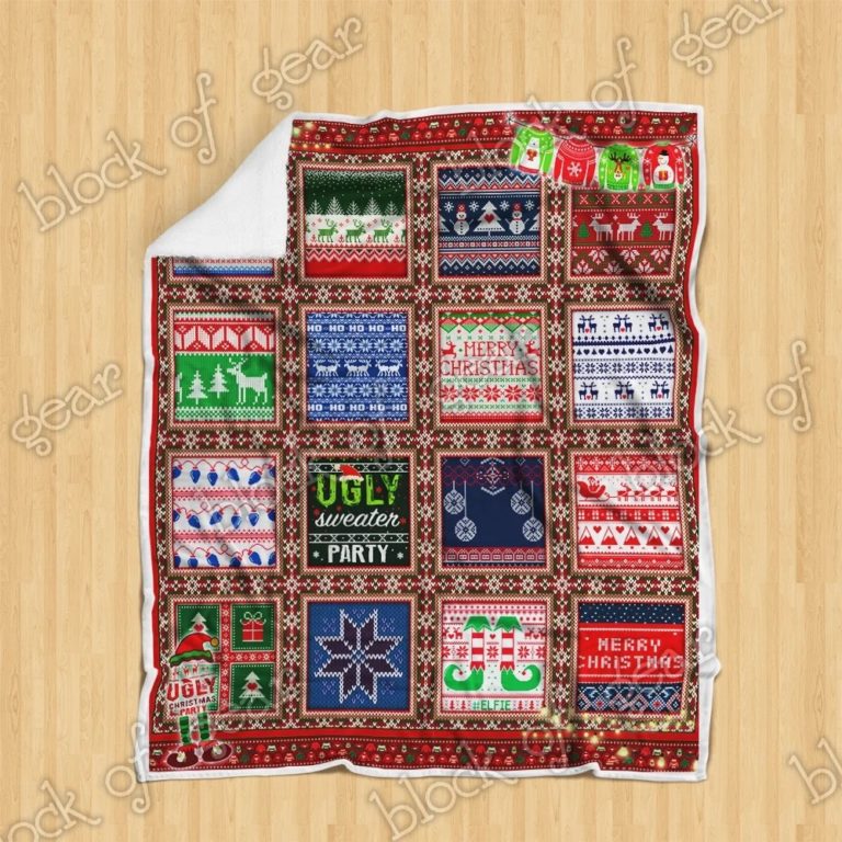 Happy Ugly Christmas Party Fleece Blanket