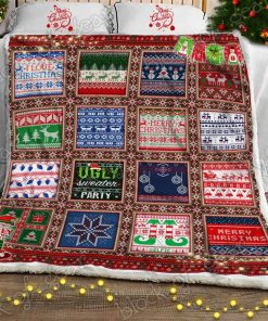 Happy Ugly Christmas Party Fleece Blanket
