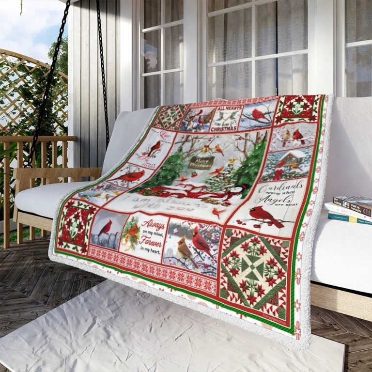 I Am Always With You, Christmas Cardinal Fleece Blanket