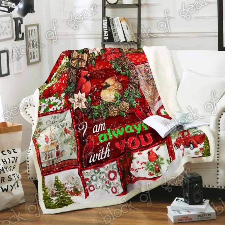 I Am Always With You Christmas Cardinals Fleece Blanket