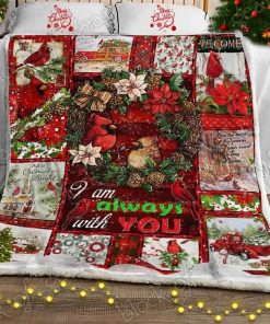 I Am Always With You Christmas Cardinals Fleece Blanket