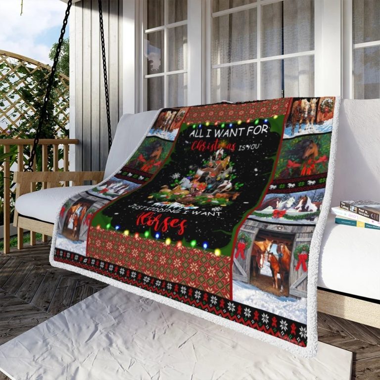 I Want Horses Christmas Fleece Blanket