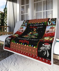 I Want Turtles Christmas Fleece Blanket