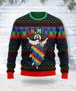 Jesus Ah Men Lgbtq Ugly Christmas Sweater