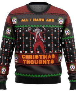 Joker Dancing All I Have Are Xmas Thoughts Premium Ugly Christmas Sweater Joker Dancing All I Have Are Xmas Thoughts Premium Ugly Christmas Sweater