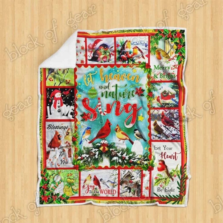 Joy To The World Christmas Birds Fleece Blanket