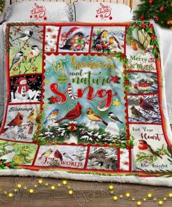 Joy To The World Christmas Birds Fleece Blanket