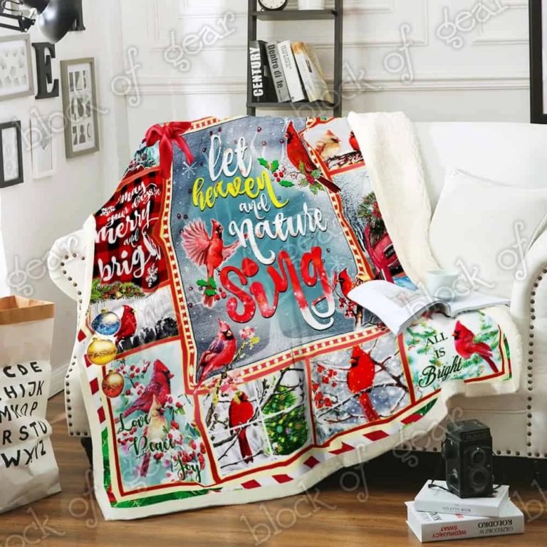 Let Heaven And Nature Sing Cardinals Fleece Blanket