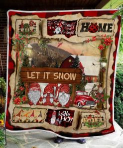 Let It Snow Gnome Christmas Fleece Blanket