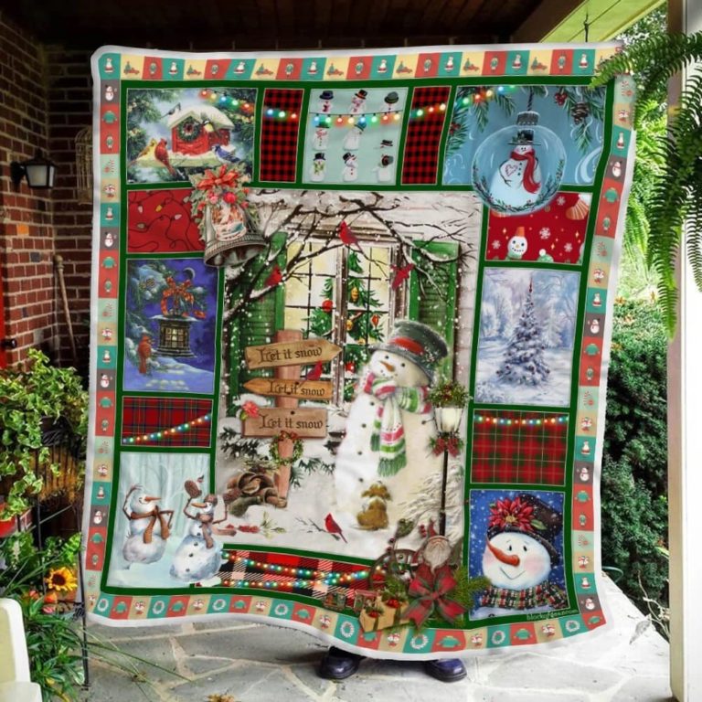 Let It Snow Snowman Fleece Blanket