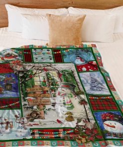 Let It Snow Snowman Fleece Blanket