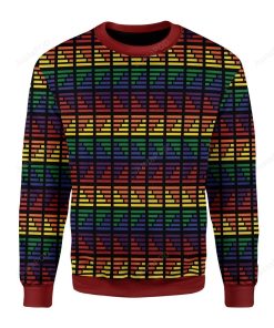 Lgbtq+ Flag Stripes For Unisex Ugly Christmas Sweater