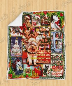 Love My Santa Paws Yorkie Fleece Blanket Love My Santa Paws Yorkie Fleece Blanket