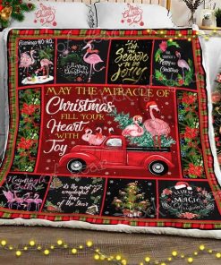 Merry Christmas, Flamingo Fleece Blanket Merry Christmas, Flamingo Fleece Blanket