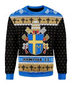 Merry Christmas Gearhomies Unisex Christmas Sweater John Paul Ii Coat Of Arms 3d Apparel Merry Christmas Gearhomies Unisex Christmas Sweater John Paul Ii Coat Of Arms 3d Apparel