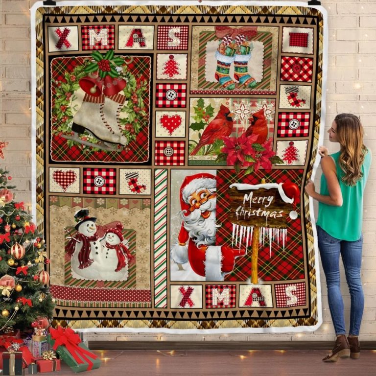 Merry Christmas Truck Fleece Blanket