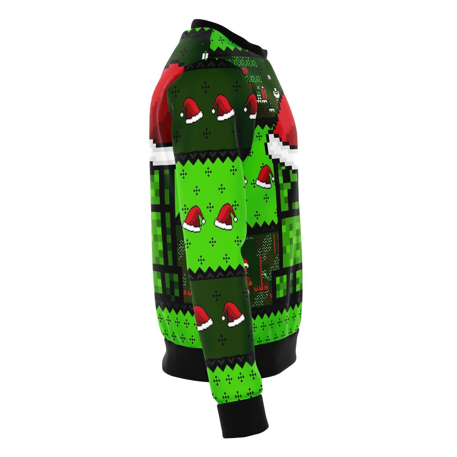 Minecraft Creeper Premium Ugly Christmas Sweater - RobinPlaceFabrics