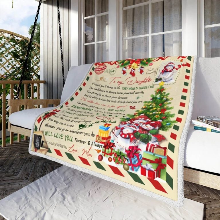 Mom To Daughter, Enjoy The Ride And Never Forget Your Way Back Home, Christmas Fleece Blanket
