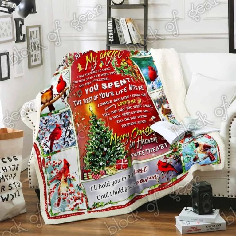 My Husband My Angel Merry Christmas Fleece Blanket