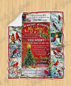 My Husband My Angel Merry Christmas Fleece Blanket