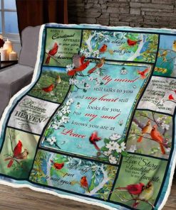 My Mind Still Talks To You, Christmas Cardinal Fleece Blanket My Mind Still Talks To You, Christmas Cardinal Fleece Blanket