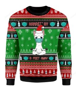 Namaste Stay 6 Feet Away For Unisex Ugly Christmas Sweater