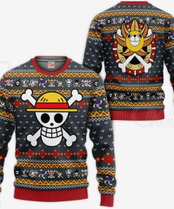 One Piece Ugly Christmas Sweater Straw Hat Priate Xmas Gift