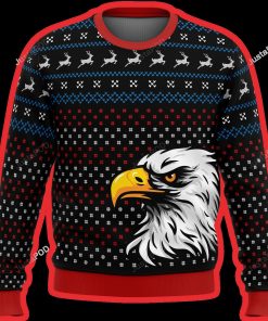 Patriotic Patriotic Eagle Christmas Pattern Black Sweater