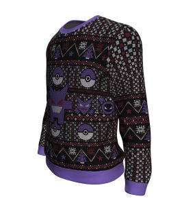 Pokemon Ghosts Gengar Ghastly Haunter Premium Ugly Christmas Sweater