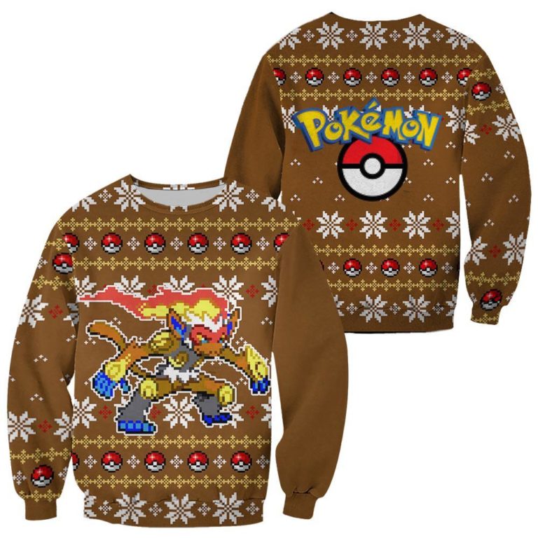 Pokemon Infernape Ugly Christmas Sweater Custom Xmas Gift
